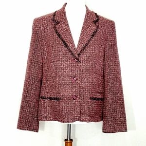 Vintage Norton McNaughton Tweed  Classic Blazer Suite Jacket Pink 14